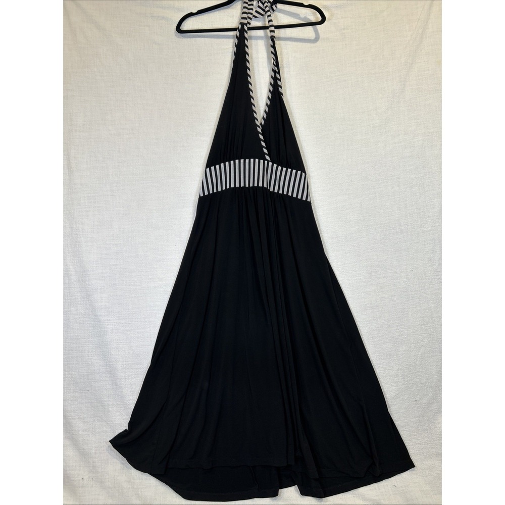 Jonathan Martin Women's Black Halter Dress Size 10 Black and White‎ Stripe